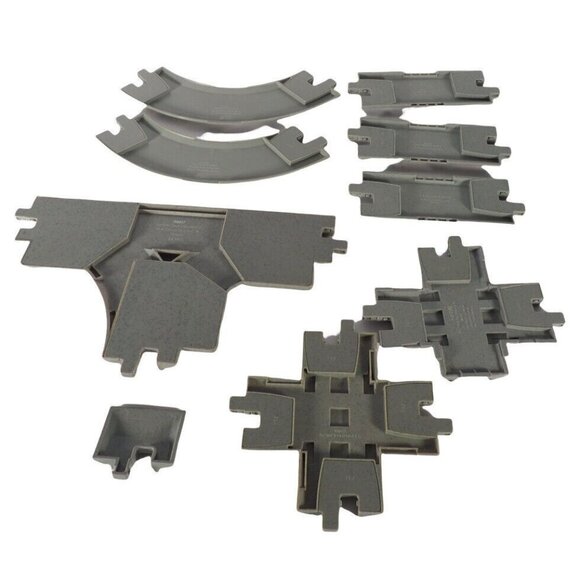 Geotrax Gray Grey Swtich Crossing Tracks 9 Piece Small Med Large Curved - Picture 7 of 7